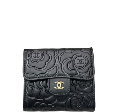 Anum Bags CHL SMALL FLORAL WALLET BLACK 11.5CM