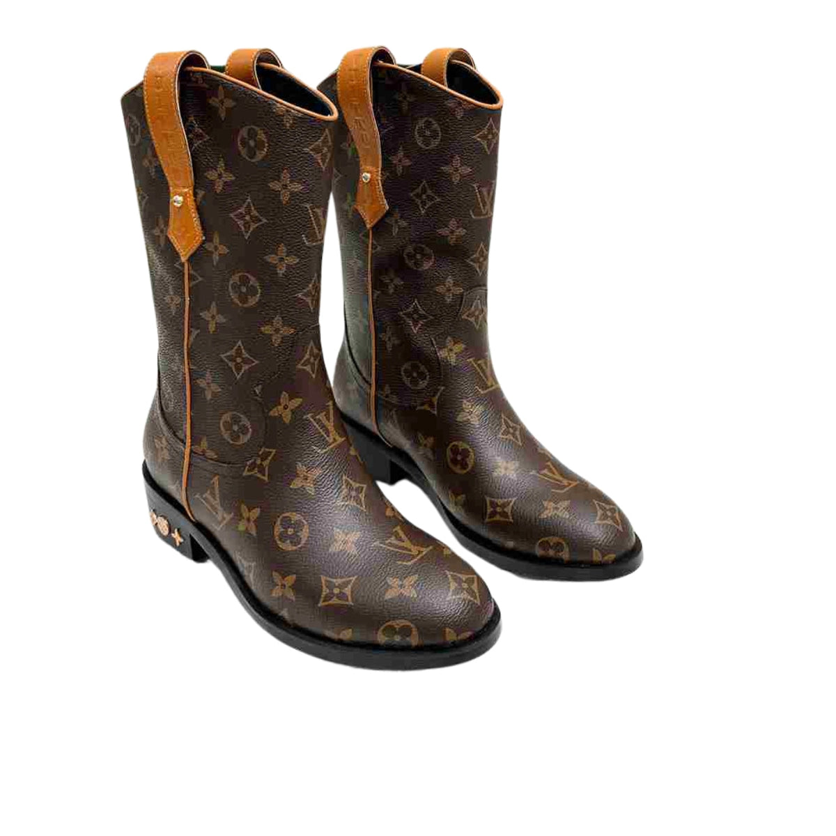 nmb nmb RIDER BOOTS MONOGRAM BROWN