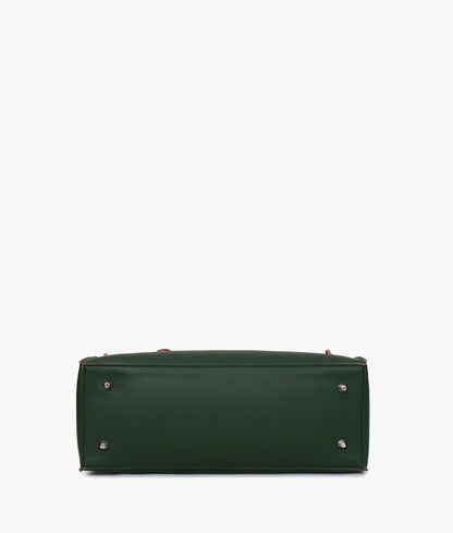 Army green satchel tote bag