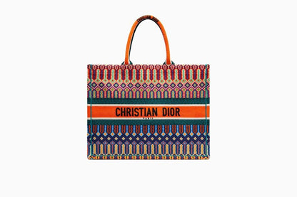 Anum Bags DIR DARK MULTICOLOR LARGE BOOK TOTE CANVAS EMBROIDERY
