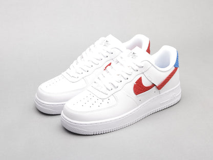 Anum Bags AF1 White red blue snake pattern