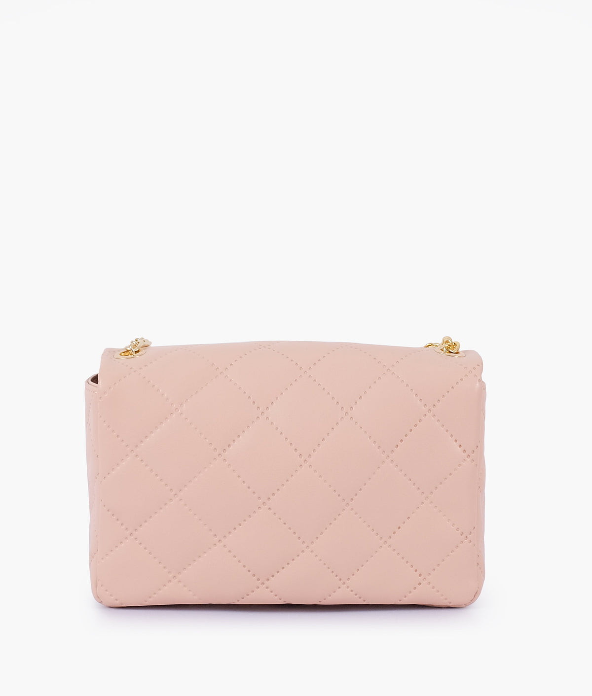 Baby pink quilted mini bag with chain