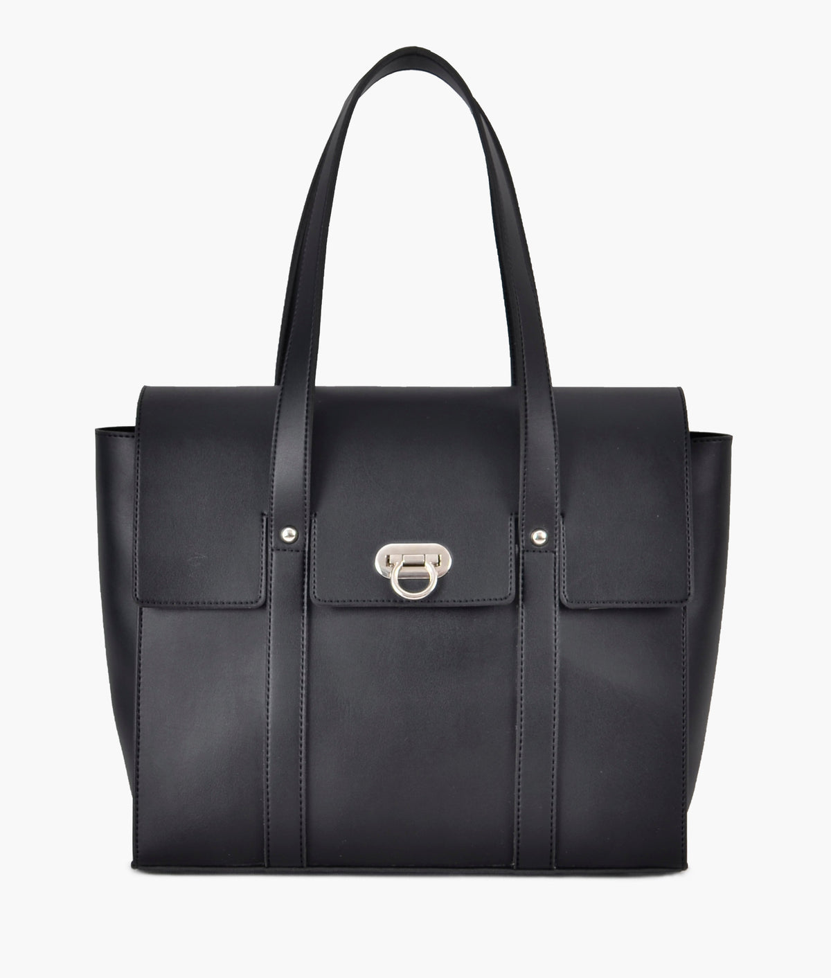 Black carry-all satchel bag