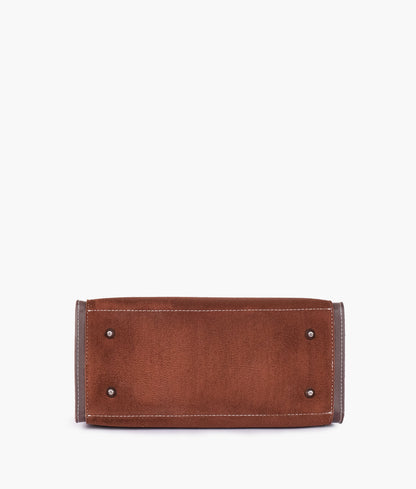 Dark brown suede vintage handbag
