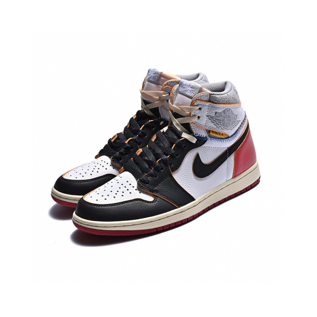 Anum Bags Union x AJ1 High white and red stitching