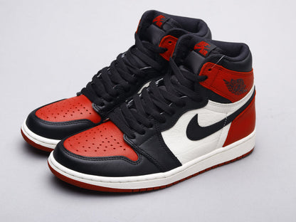 Anum Bags AJ1 black red toe