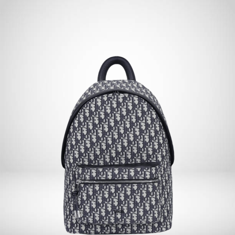 Anum Bags DIR BEIGE AND BLACK 40CM RIDER OBLIQUE JACQUARD BACKPACK
